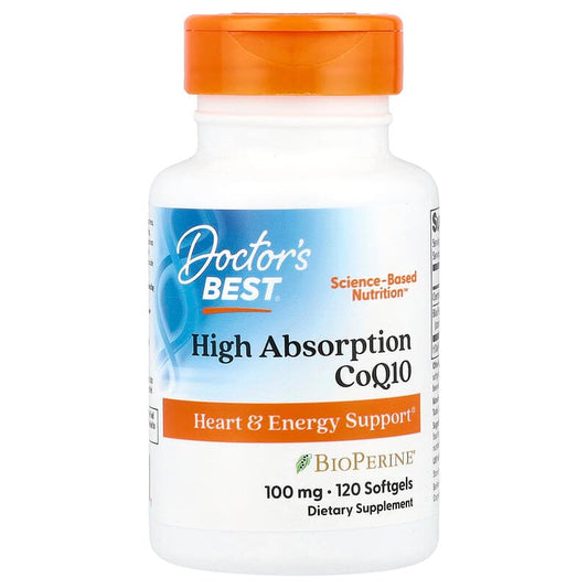Doctor's Best, High Absorption CoQ10, 100 mg, 120 Softgels - Medaid