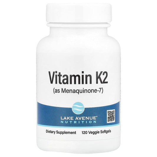 Lake Avenue Nutrition, Vitamin K2 (as Menaquinone-7), 120 Softgels - Medaid