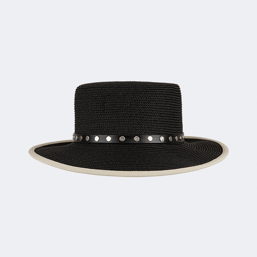 Oil And Gaz Stylish Women Beach Cordobes Hat Beige/Black - Medaid