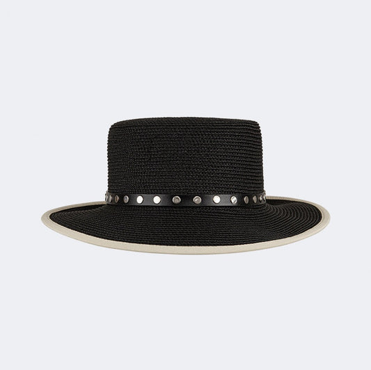Oil And Gaz Stylish Women Beach Cordobes Hat Beige/Black - Medaid