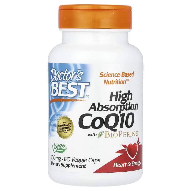 Doctor's Best, High Absorption CoQ10 with BioPerine, 100 mg, 120 Veggie Caps - Medaid
