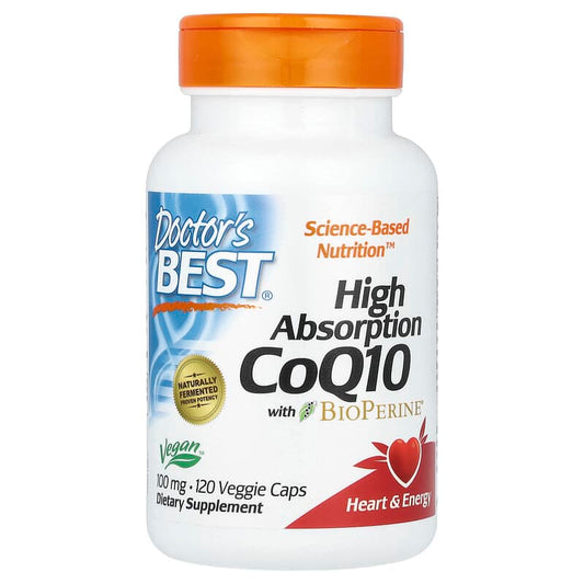Doctor's Best, High Absorption CoQ10 with BioPerine, 100 mg, 120 Veggie Caps - Medaid