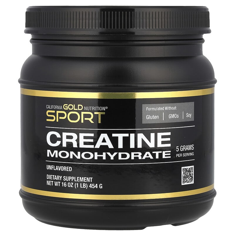 California Gold Nutrition, Sport, Creatine Monohydrate, Unflavored, 454 g - Medaid