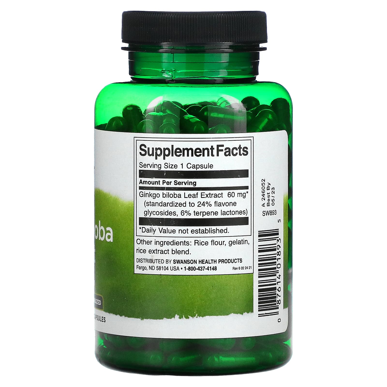 Swanson, Ginkgo Biloba Extract, 60 mg, 240 Capsules - Medaid