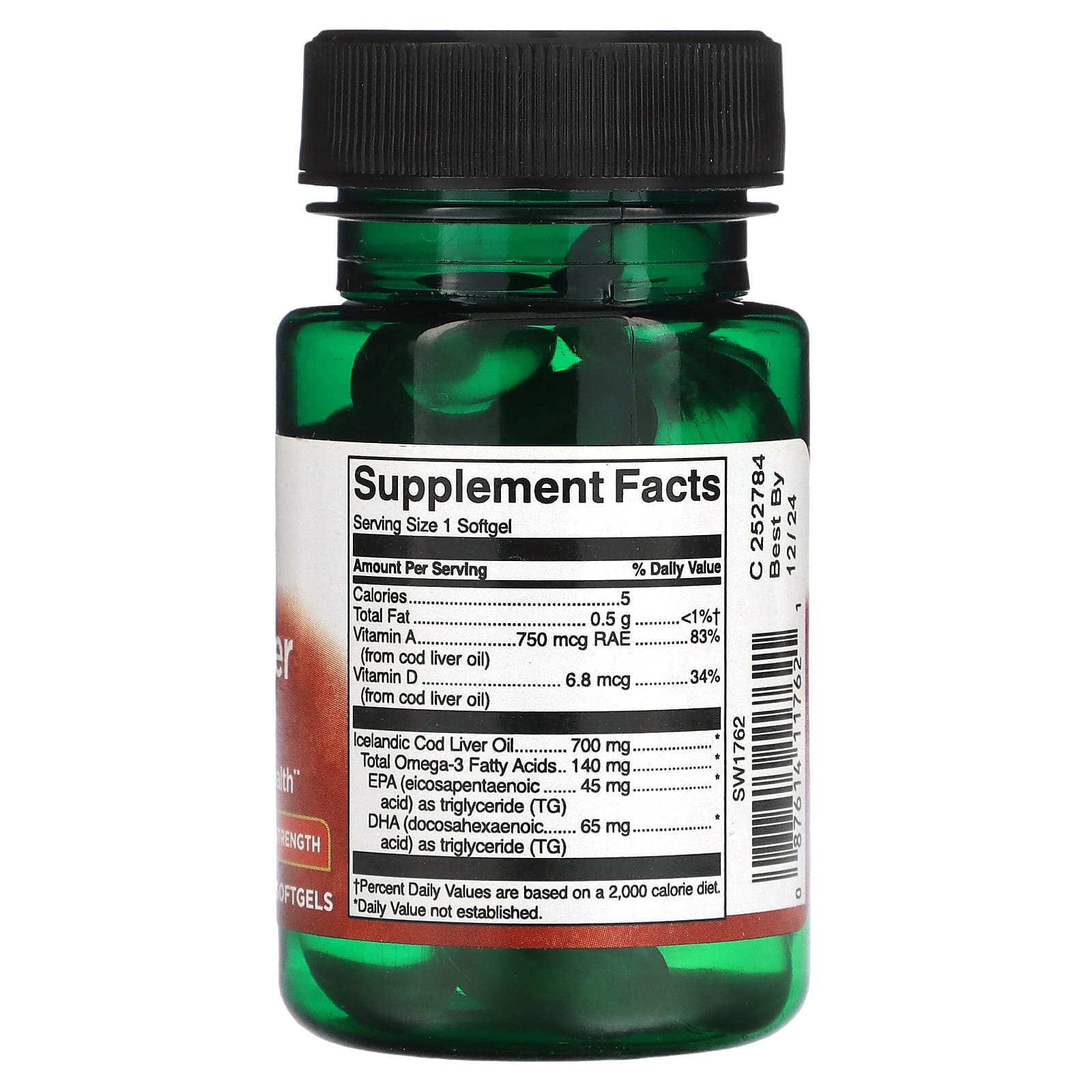 Swanson, Cod Liver Oil, Double Strength, 700 mg, 30 Softgels - Medaid