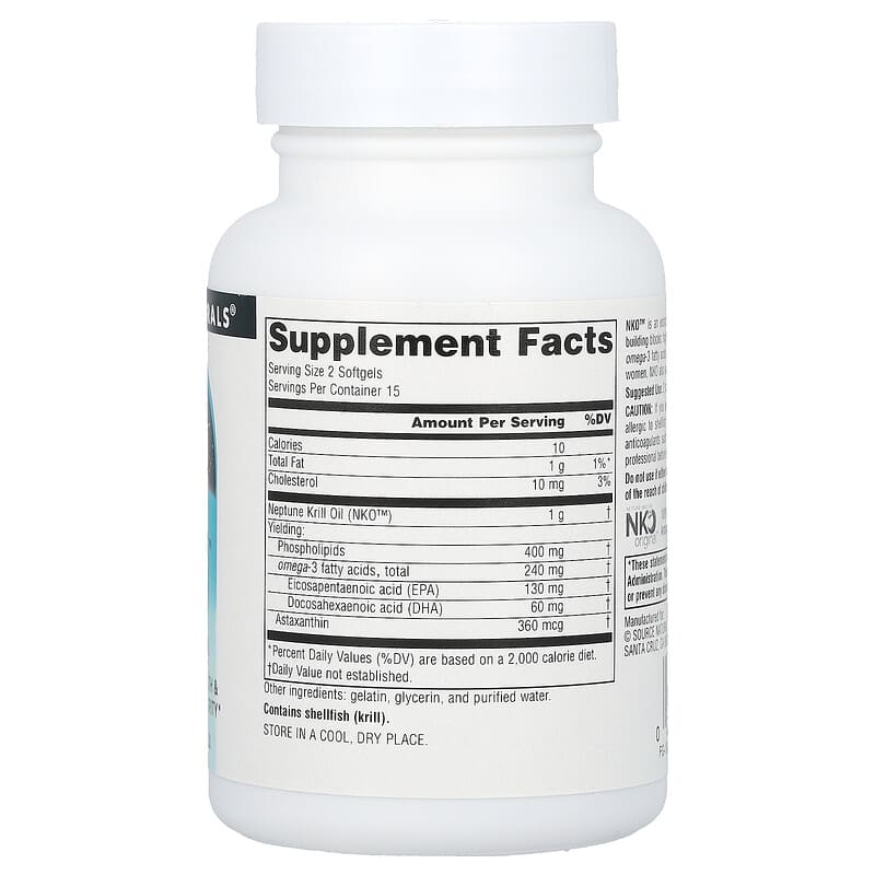 Source Naturals, NKO (Neptune Krill Oil), 500 mg, 30 Softgels - Medaid