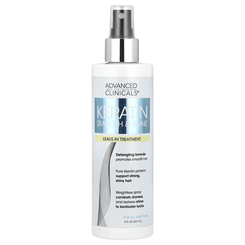Advanced Clinicals, Keratin Smooth & Shine, Leave-In Treatment 237 ml - Medaid