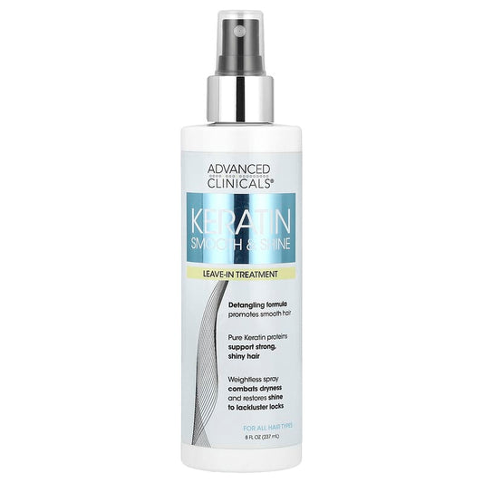 Advanced Clinicals, Keratin Smooth & Shine, Leave-In Treatment 237 ml - Medaid