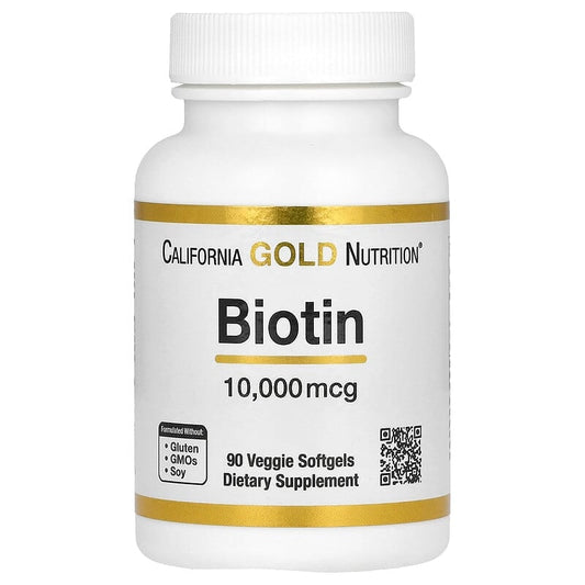 California Gold Nutrition, Biotin, 10,000 mcg, 90 Softgels - Medaid