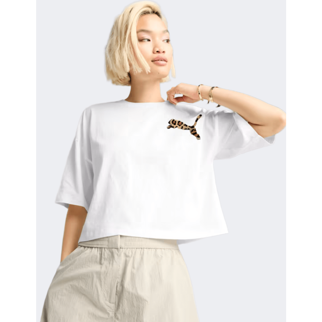 Puma Leo Luxe Women Lifestyle T-Shirt White - Medaid