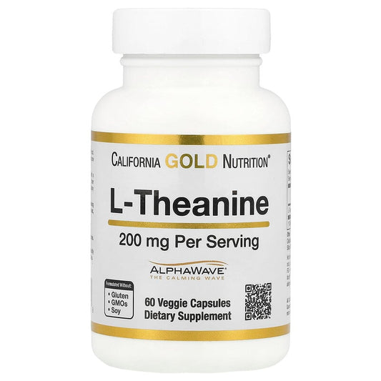 California Gold Nutrition, L-Theanine, 200 mg, 60 Veggie Capsules - Medaid