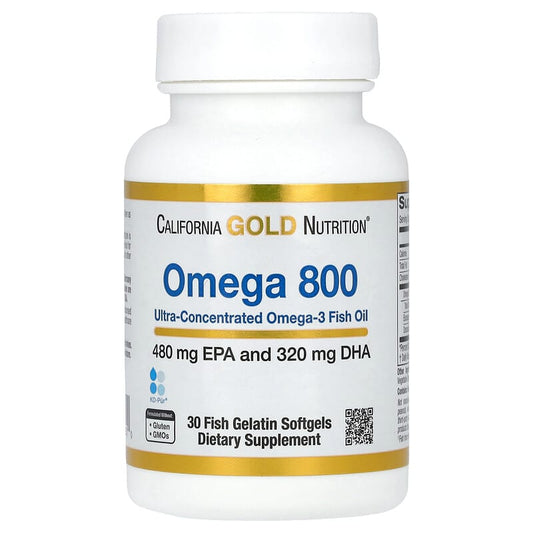 California Gold Nutrition, Omega 800 Ultra-Concentrated Fish Oil, 30 Softgels - Medaid