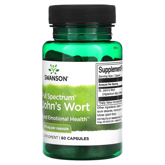 Swanson, Full Spectrum St. John's Wort, 375 mg, 60 Capsules - Medaid