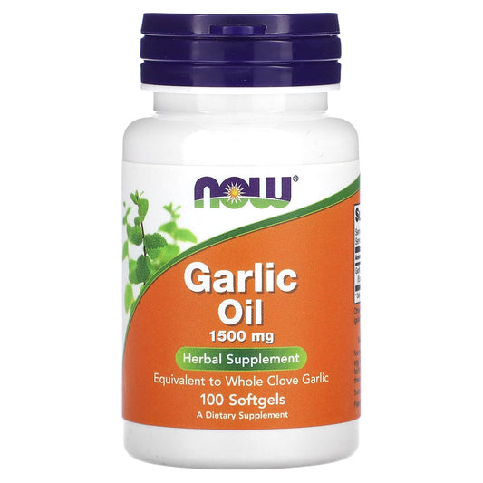 NOW Foods, Garlic Oil, 1,500 mg, 100 Softgels - Medaid