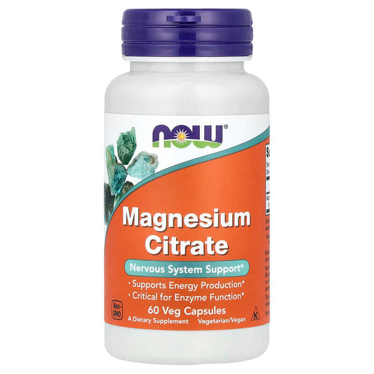 NOW Foods, Magnesium Citrate, 60 Veg Capsules - Medaid