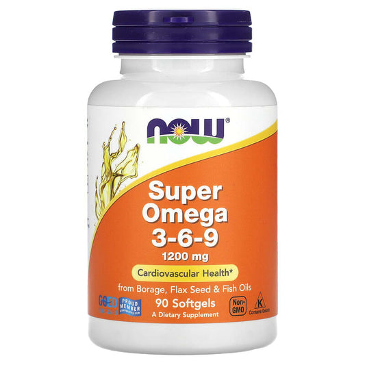 NOW Foods, Super Omega 3-6-9, 1,200 mg, 90 Softgels - Medaid