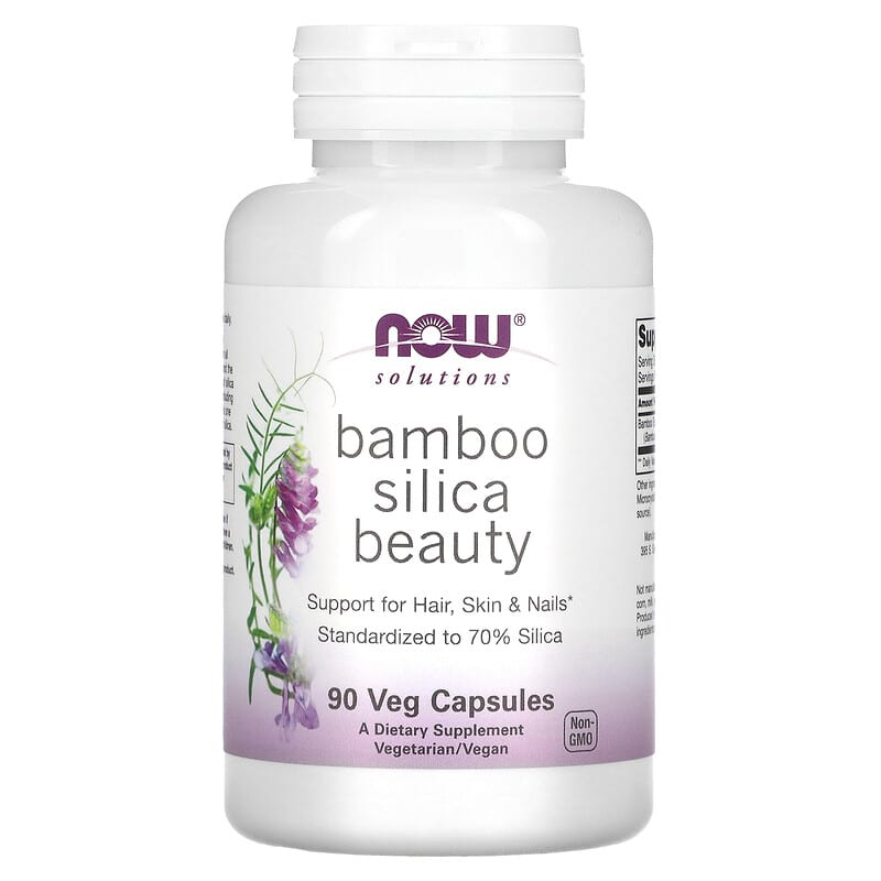 NOW Foods, Solutions, Bamboo Silica Beauty, 760 mg, 90 Veg Capsules - Medaid