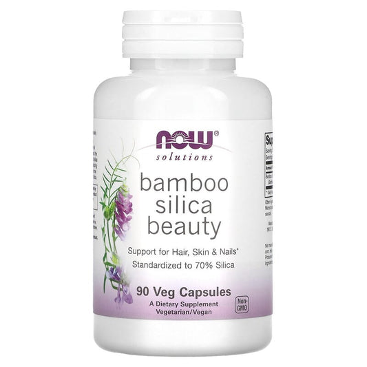 NOW Foods, Solutions, Bamboo Silica Beauty, 760 mg, 90 Veg Capsules - Medaid