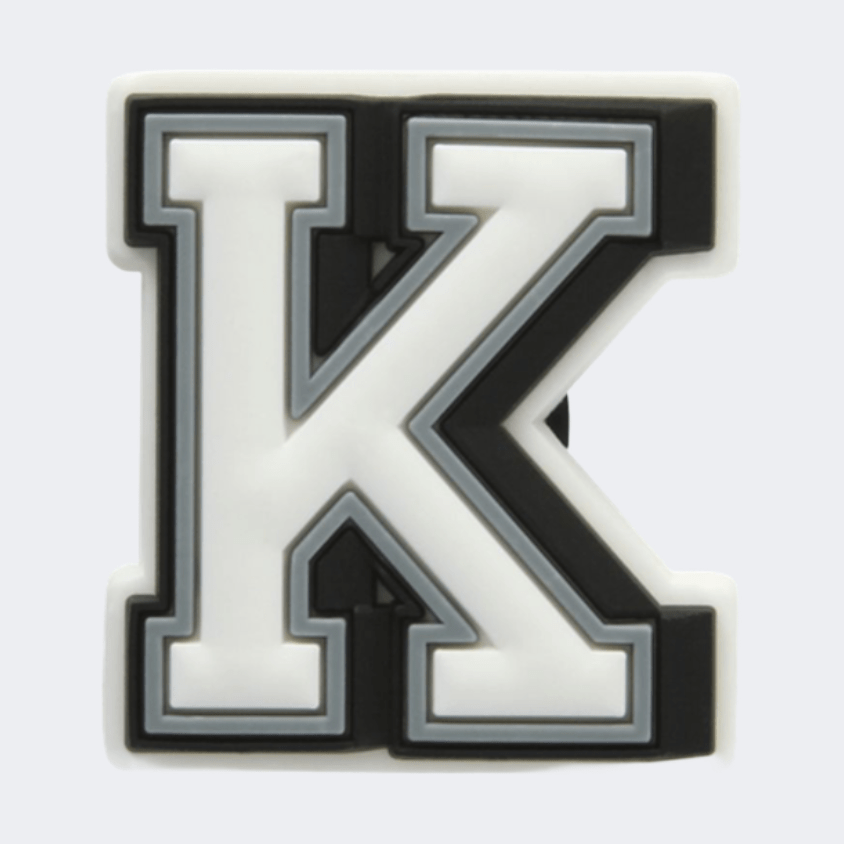 Crocs Letter K Unisex Lifestyle Pins White/Black/Grey - Medaid International