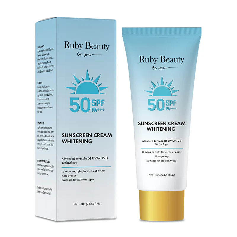 Ruby beauty sunscreen cream whitening spf50+ 100g RB-166 - Medaid