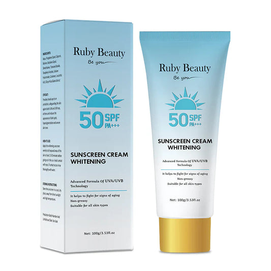 Ruby beauty sunscreen cream whitening spf50+ 100g RB-166 - Medaid