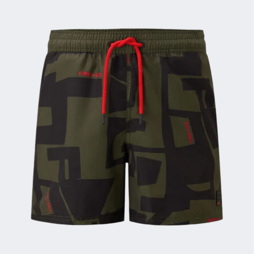 Fire And Ice Nelson  Men Beach Swim Short Olive Green/Black - Medaid