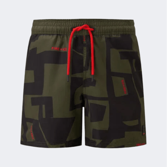 Fire And Ice Nelson  Men Beach Swim Short Olive Green/Black - Medaid