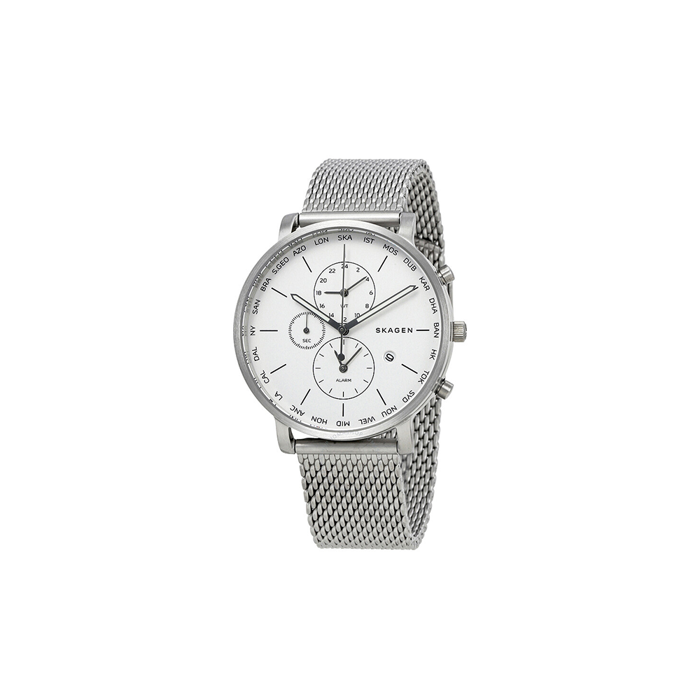 Skagen Hagen Silver Dial World Time Men's Watch - Medaid