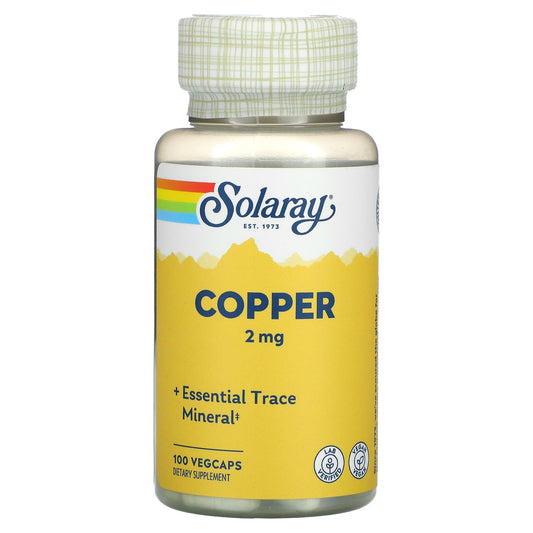 Solaray, Copper, 2 mg, 100 VegCaps - Medaid
