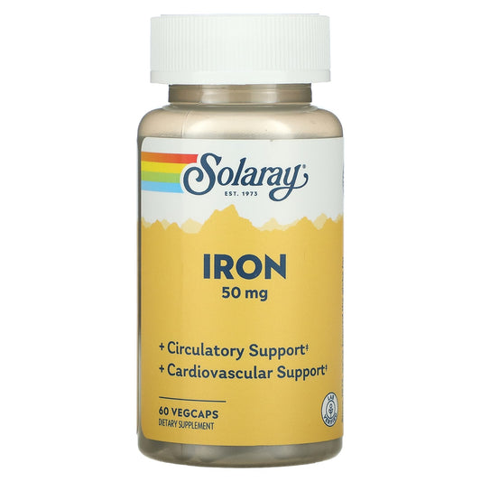 Solaray, Iron, 50 mg, 60 VegCaps - Medaid