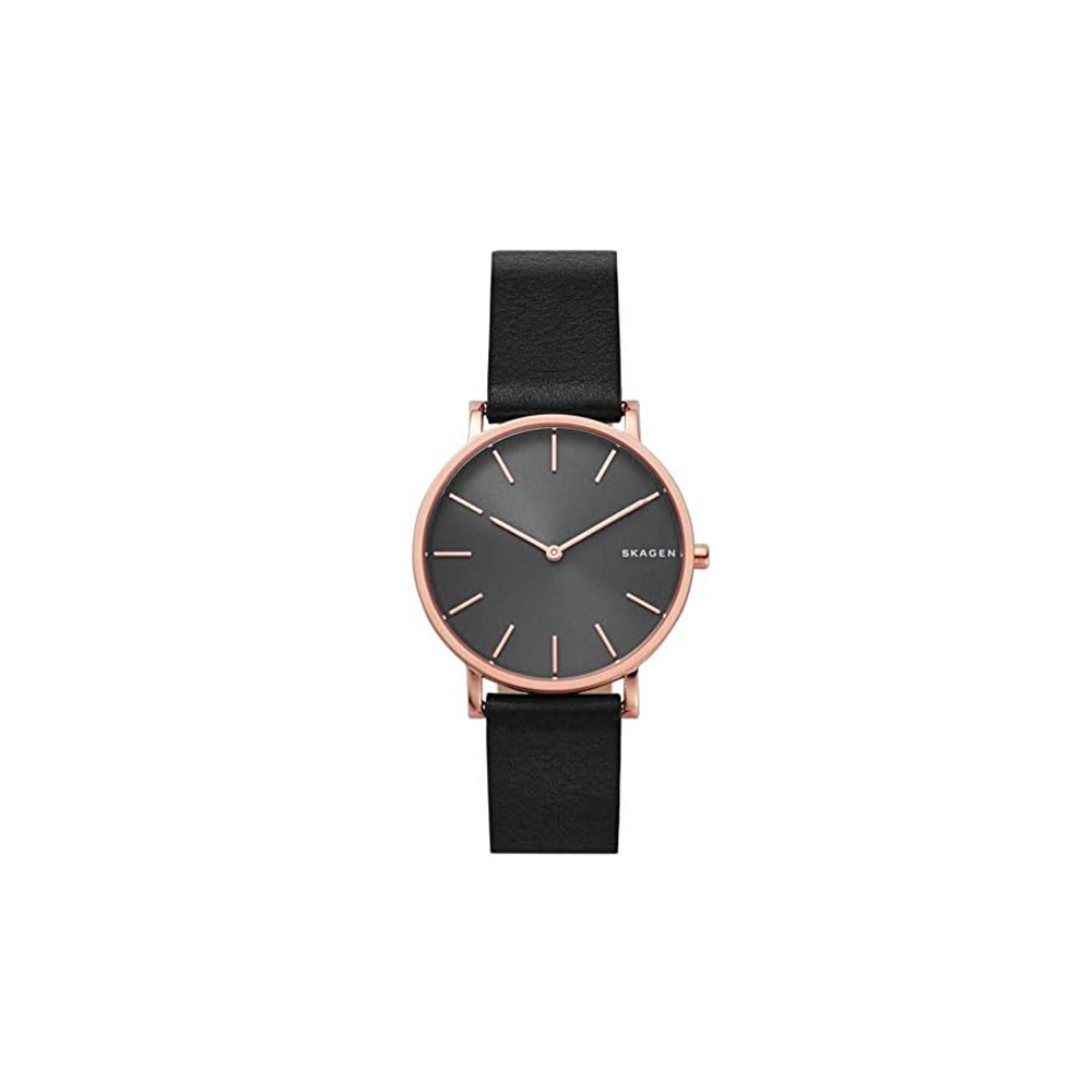 Skagen Leather Only Time Hagen Slim Round Watch For Men - Medaid