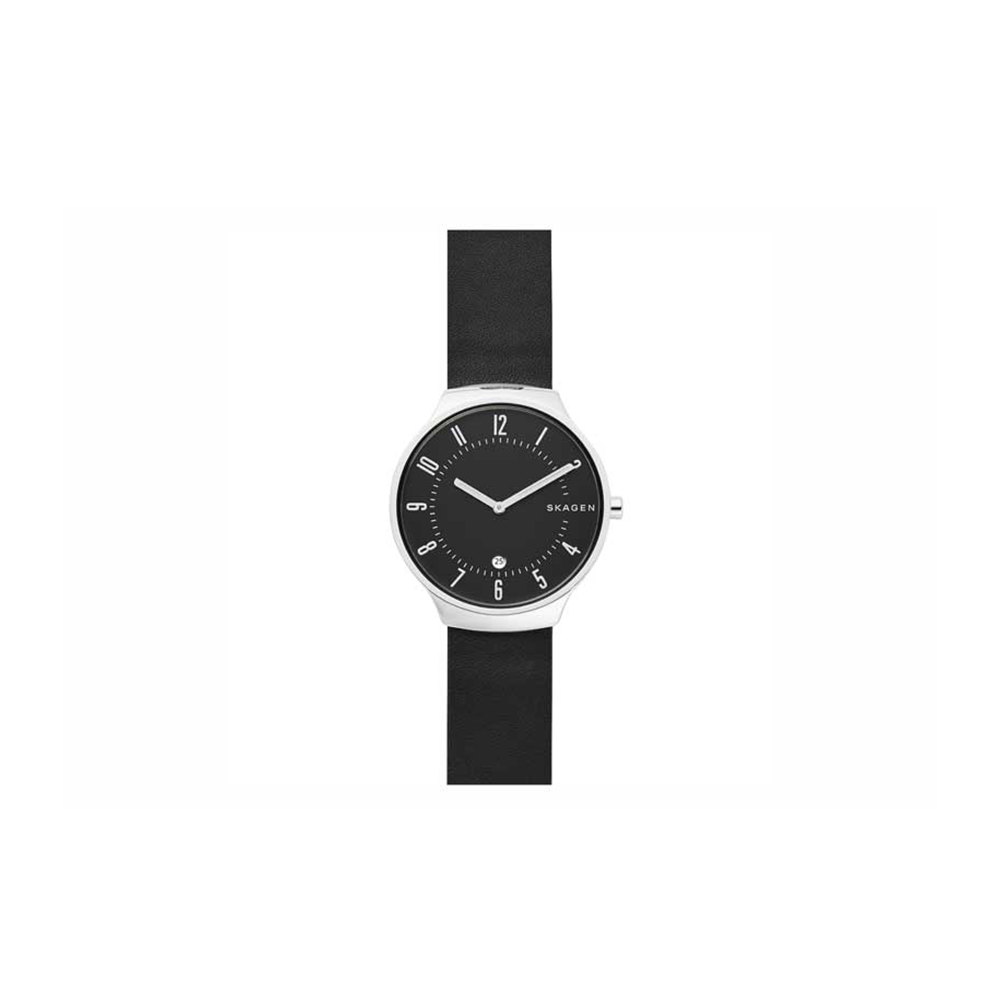 Skagen Grenen Black Leather Watch - Medaid