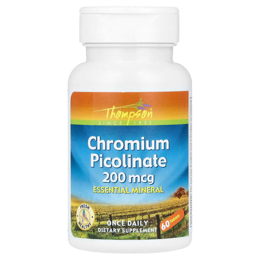 Thompson, Chromium Picolinate, 200 mcg, 60 Tablets - Medaid