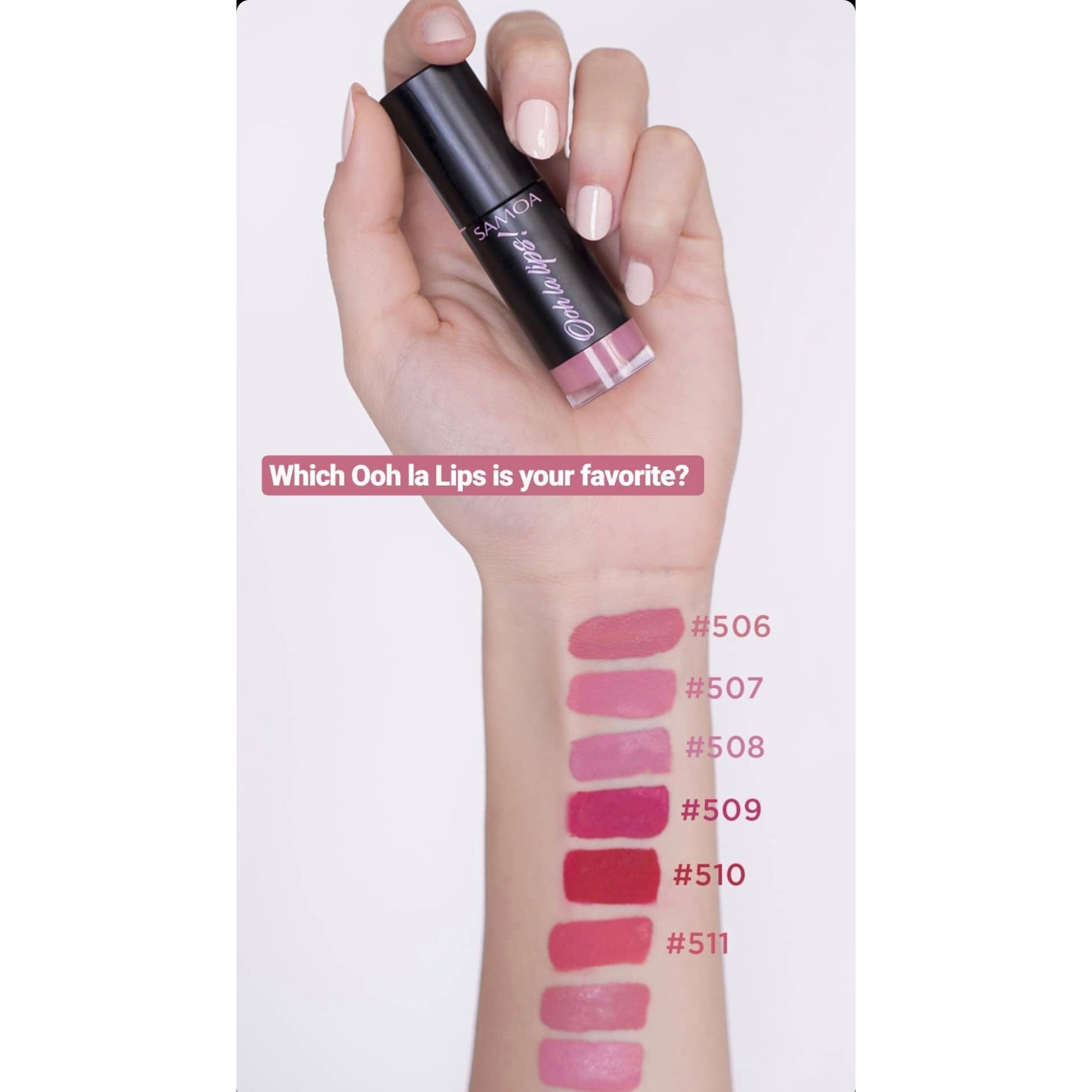 Samoa Matt Liquid Lipstick Ooh La Lips - 16 Beautiful shades - Medaid