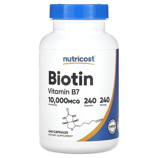 Nutricost, Biotin, 10,000 mcg, 240 Capsules - Medaid