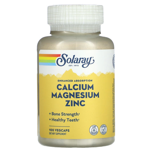 Solaray, Calcium Magnesium Zinc, 100 VegCaps - Medaid