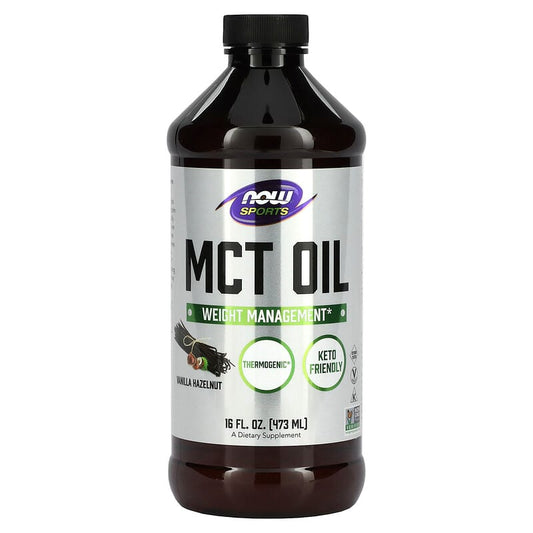 NOW Foods, Sports, MCT Oil, Vanilla Hazelnut, 473 ml - Medaid