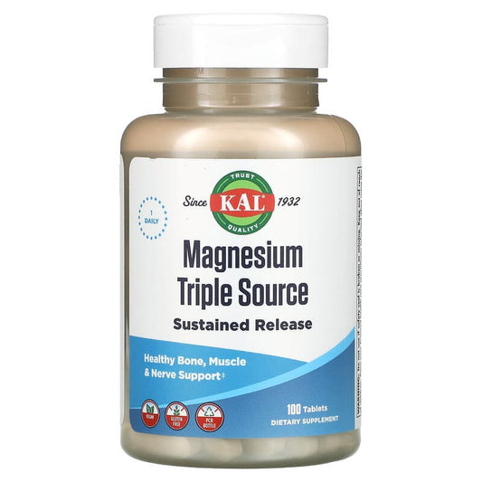 KAL, Magnesium Triple Source, 100 Tablets - Medaid