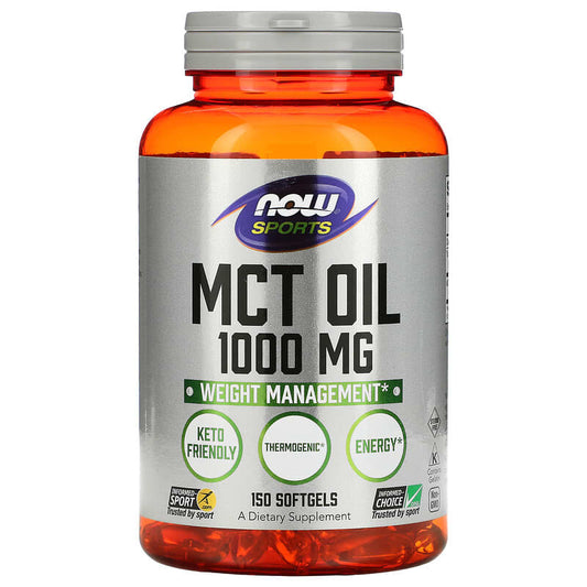 NOW Foods, Sports, MCT Oil, 1,000 mg, 150 Softgels - Medaid