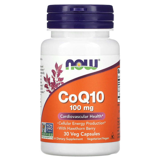 NOW Foods, CoQ10, 100 mg, 30 Veg Capsules - Medaid