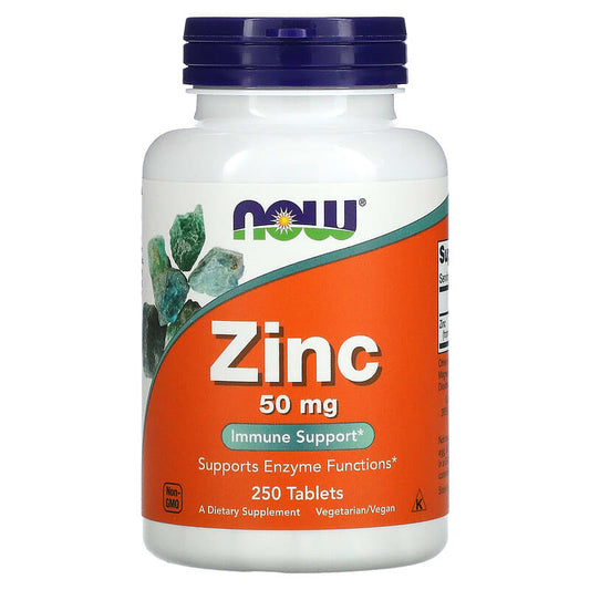 NOW Foods, Zinc, 50 mg, 250 Tablets - Medaid