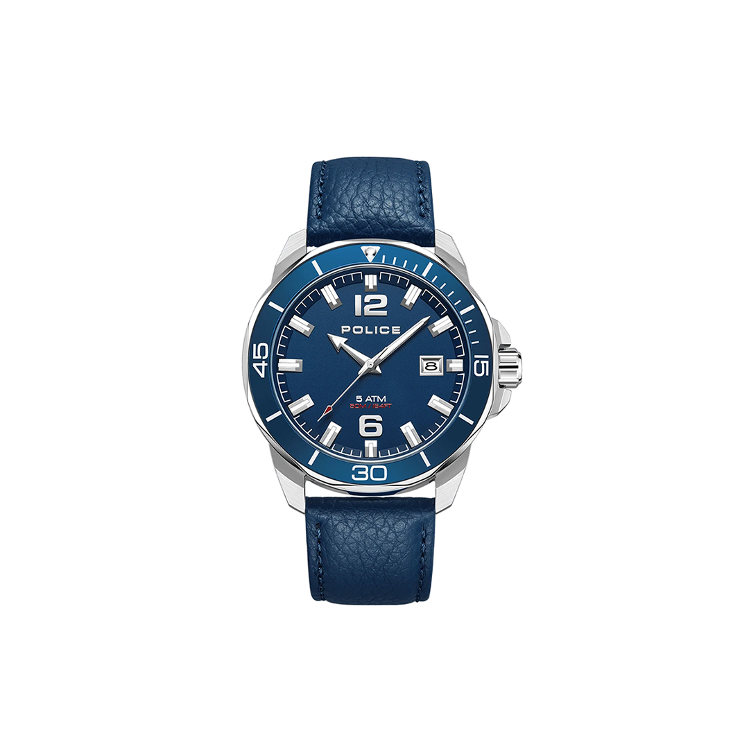 Police Thornton Blue Dial 3 Hands-Date Watch PEWJB2228101 - Medaid
