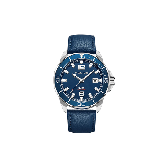 Police Thornton Blue Dial 3 Hands-Date Watch PEWJB2228101 - Medaid