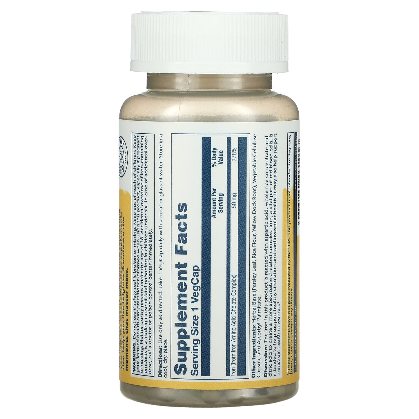 Solaray, Iron, 50 mg, 60 VegCaps - Medaid