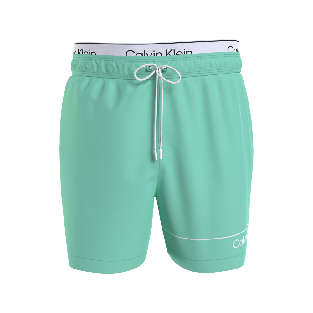 Calvin Klein Double Waistband Swim Shorts Aqua - Medaid International