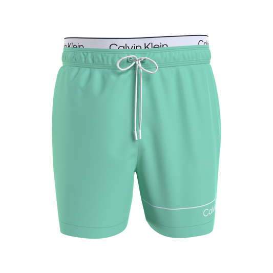Calvin Klein Double Waistband Swim Shorts Aqua - Medaid International