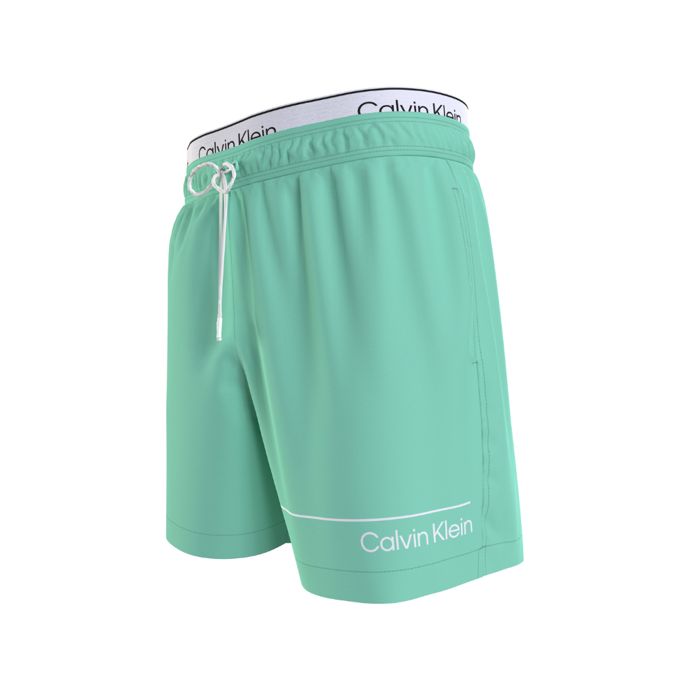 Calvin Klein Double Waistband Swim Shorts Aqua - Medaid International