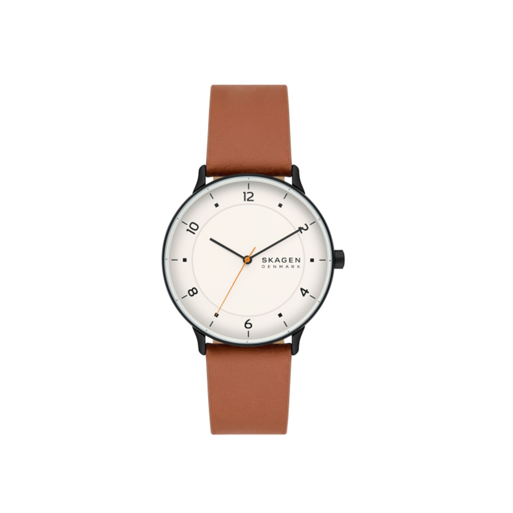 Skagen Riis Three-Hand Medium Brown Leather Watch - Medaid