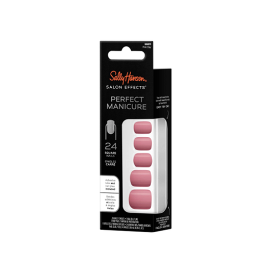 Sally Hansen Salon Effect Perfect Fake Nails Kit Square Pink Clay - Medaid