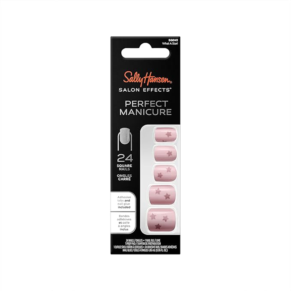 Sally Hansen Salon Effect Perfect Fake Nails Kit Square What A Star - Medaid